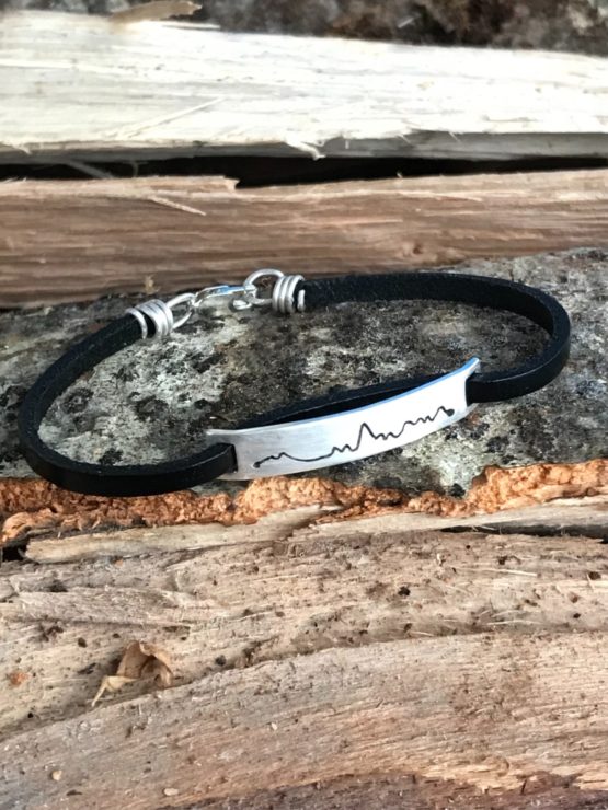 Aiguille du Midi Trace Leather Bracelet - Image 2