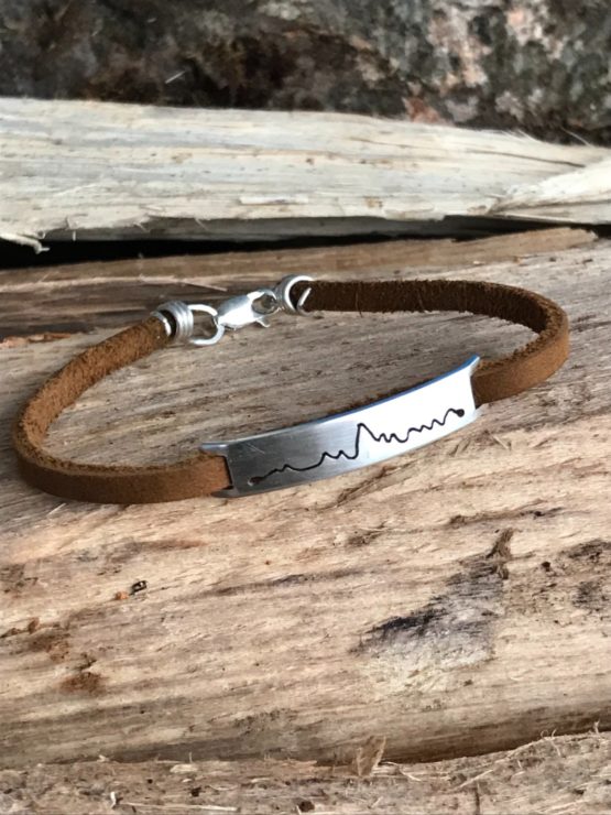 Aiguille du Midi Trace Leather Bracelet