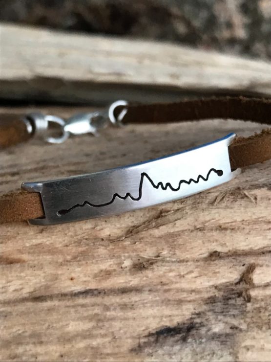 Aiguille du Midi Trace Leather Bracelet - Image 3