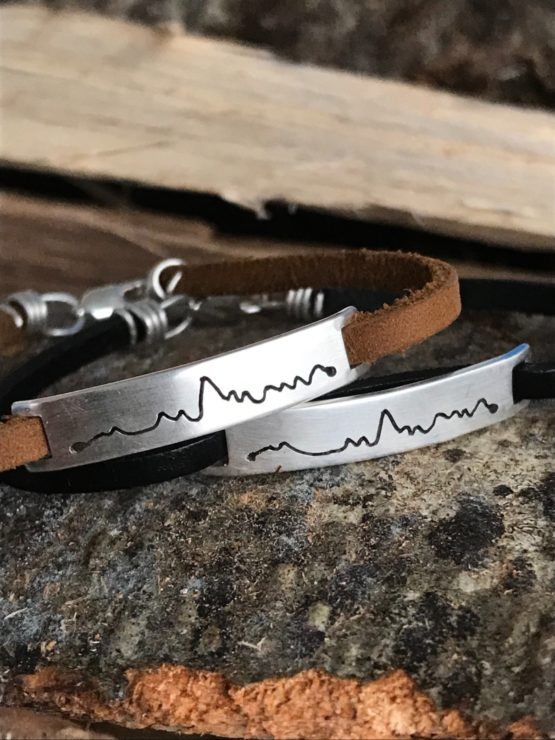 Aiguille du Midi Trace Leather Bracelet - Image 4