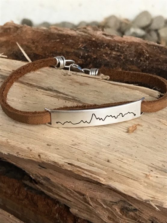 Aiguille du Midi Trace Leather Bracelet - Image 6