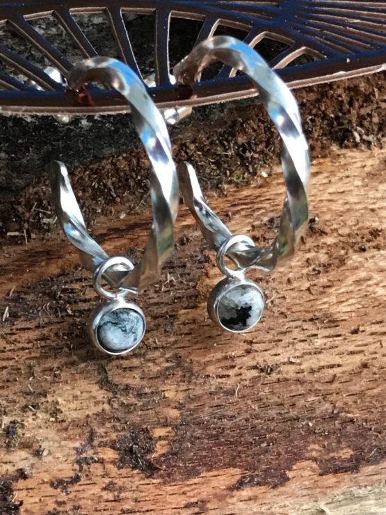 Chamonix Granite Twisted Hoop Earrings