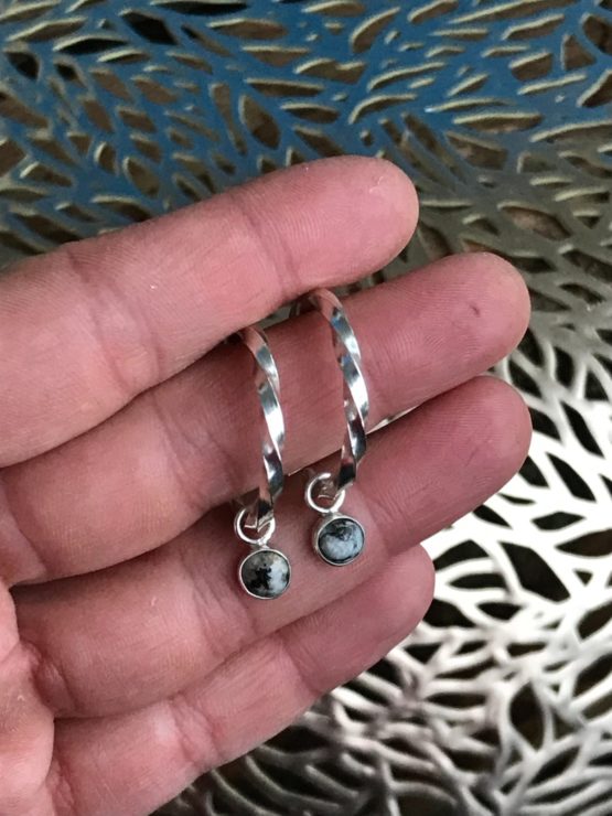 Chamonix Granite Twisted Hoop Earrings - Image 4