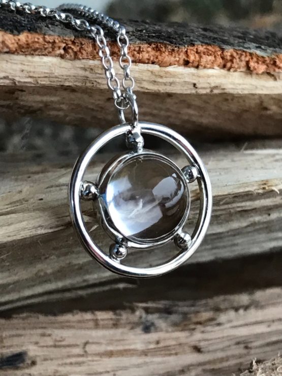Cabochon Chamonix Clear Quartz Crystal Necklace