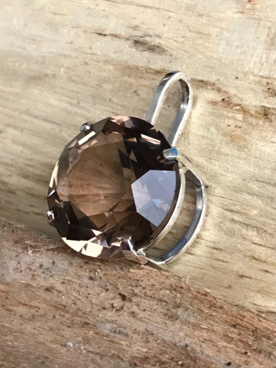 Round Chamonix Smoky Quartz Crystal Necklace - Image 2