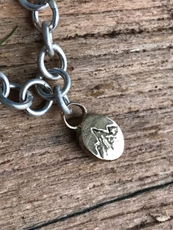 Silver, Gold and Crystal Mountain Charm Bracelet - Image 2