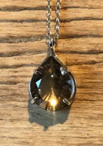 Pear Chamonix Smoky Quartz Crystal Necklace