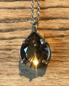 Pear Chamonix Smoky Quartz Crystal Necklace